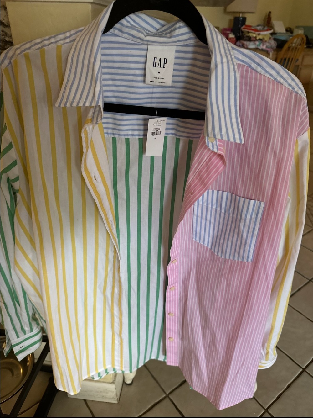 GAP Blue and White Striped Shirt - Medium